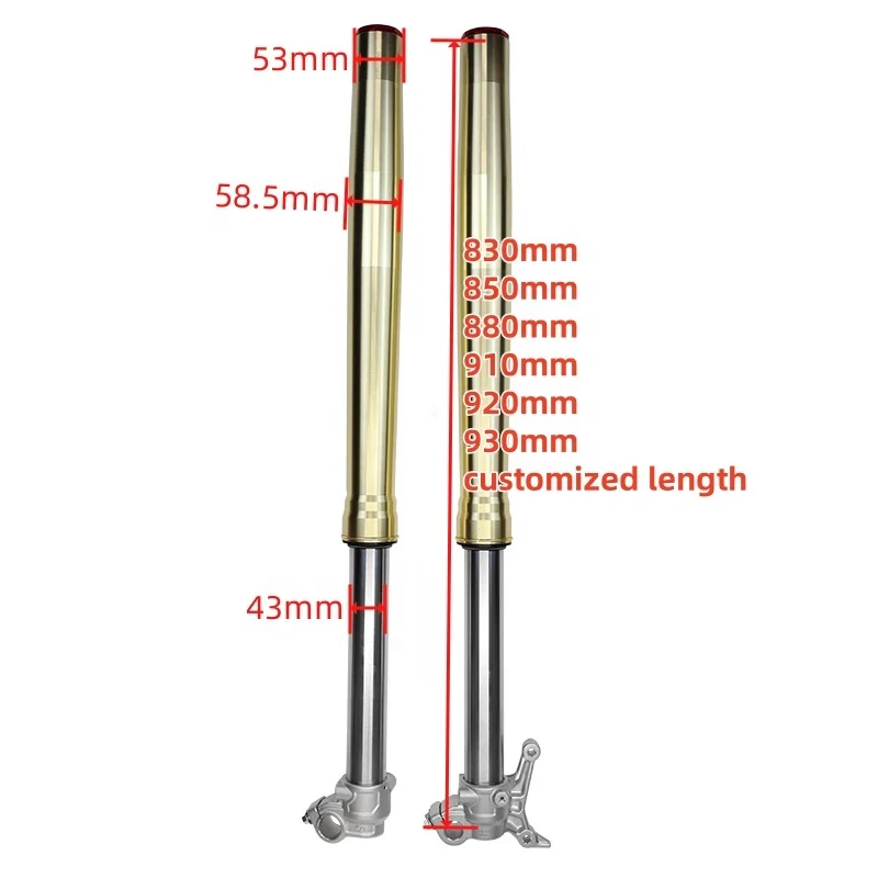 53*58.5mm KAYO Double Adjustable Damping Dirt Bike Forks
