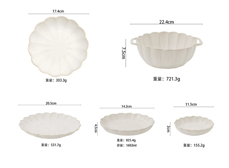 Japanese Flower Edge Ceramic Dinnerware Set Plate Dish Porcelain Tableware Dessert Plate Dinner Sets details