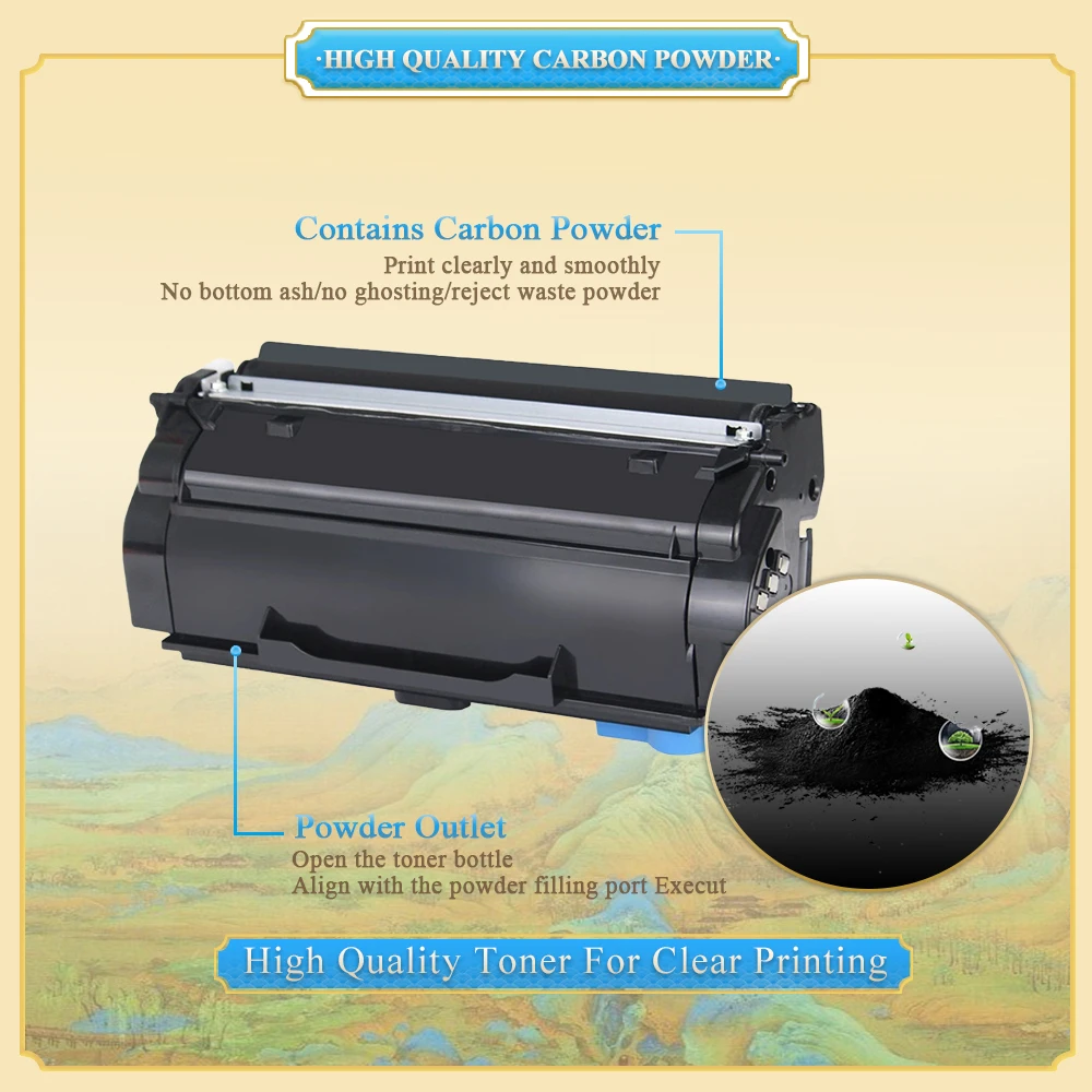 HITEK Compatible 55B1H00 55B2H00 55B3H00 55B4H00 55B5H00 Toner for Lexmark MS331 MX331 MX431 MS431 MX432 Printer Toner Cartridge