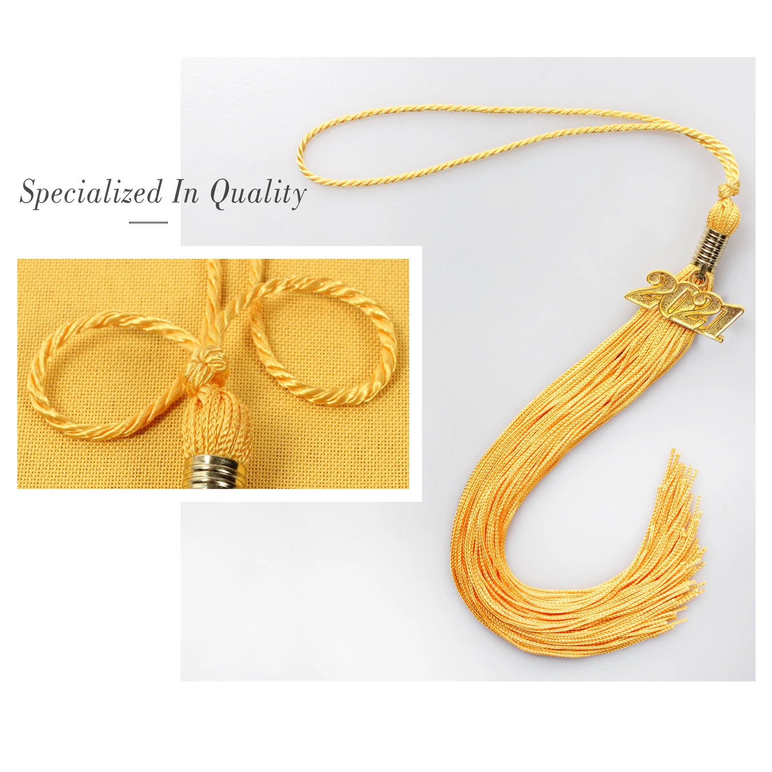 High Quality 2022 Gold Graduation Tassel With Year Charm Tassel For