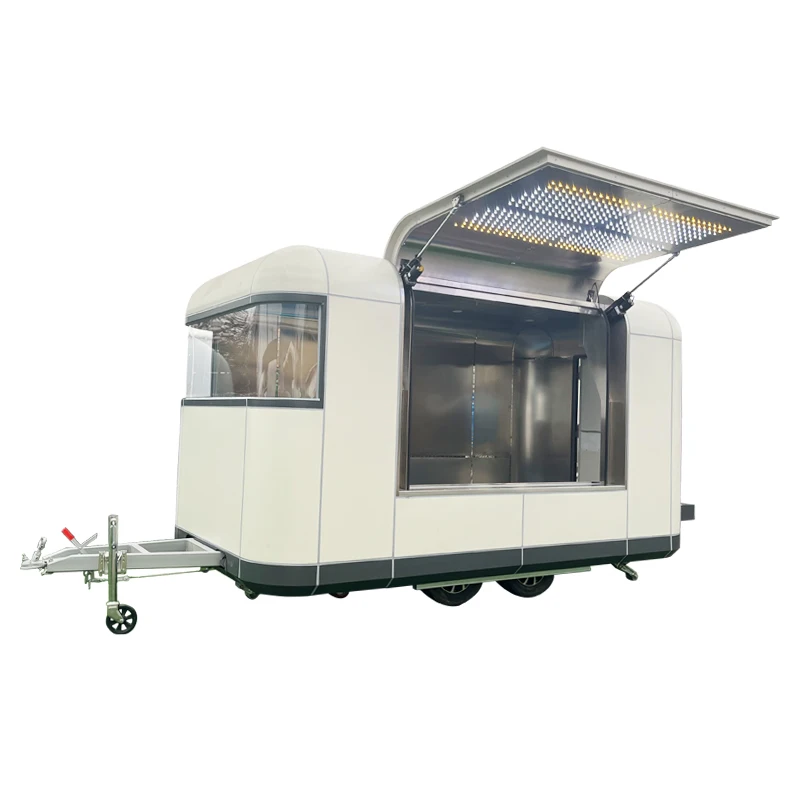 New Style Customized Mobile Coffee Snacks Sweets Food Trailer Truck Fast Food Cart Bar Supermarket