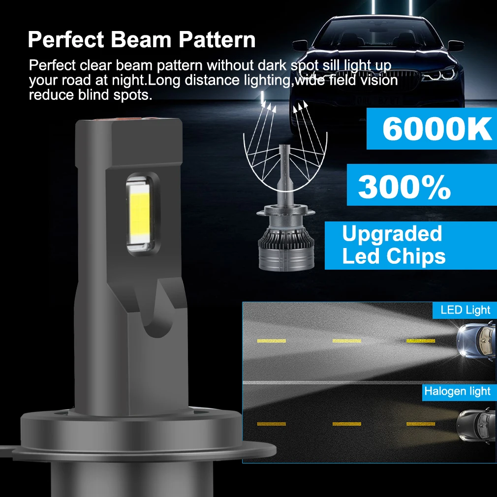 Xstorm Car Led H4 Headlight Bulbs 100W 25000LM 6000K Auto Headlamp H1 H7 H11 9005 9006 9012 Led H4 Lamps
