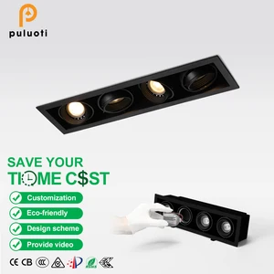 Hot Selling Indoor Home LED Spot Lights 40W Aluminum Ceiling Spotlights Adjustable Anti-Glare Living Room Recessed Embedding
