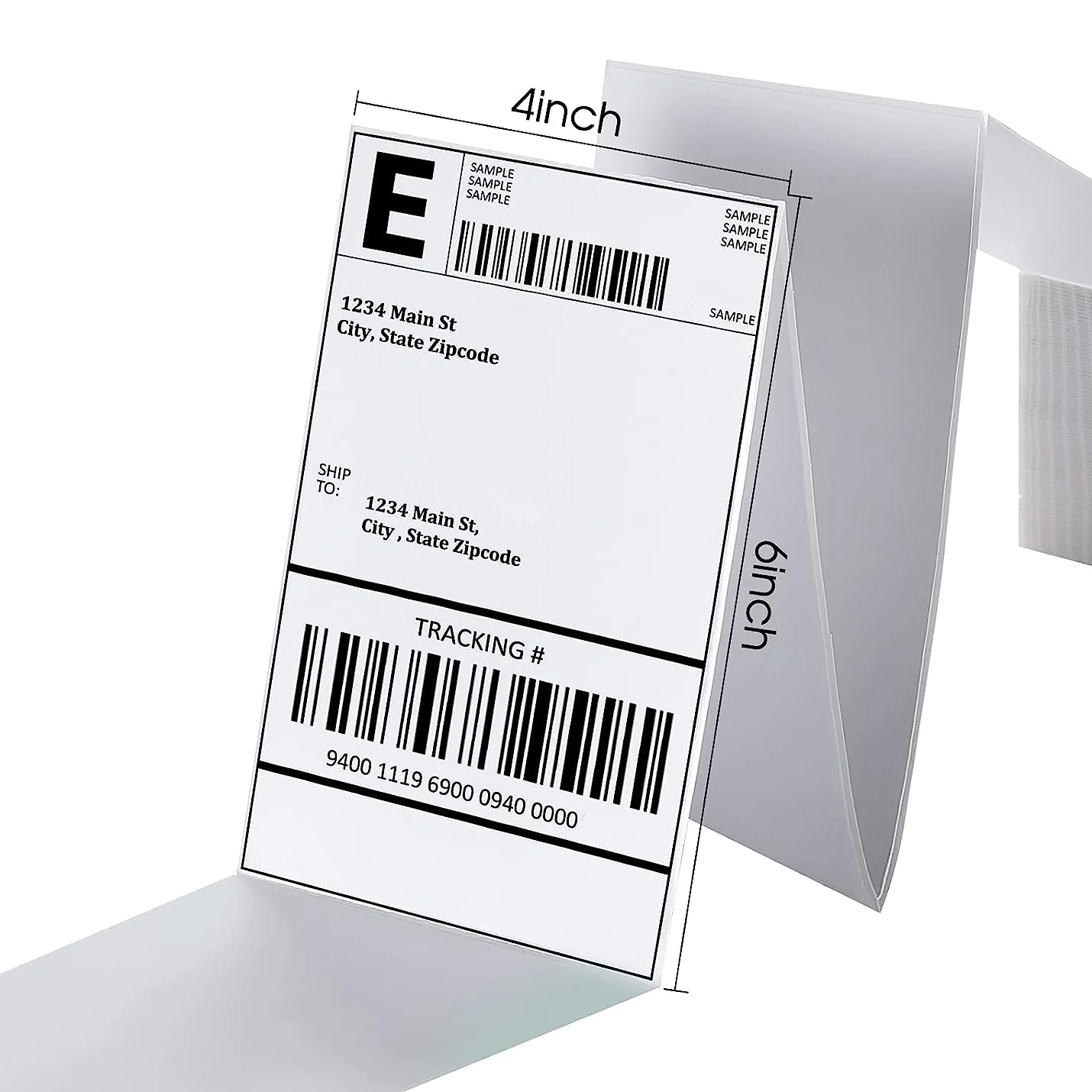 FanFold Direct Thermal Transfer 4x6 Shipping Label Adhesive Sticker for Thermal Printer Jewelry Label