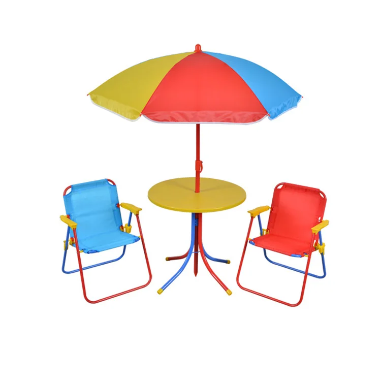 Детский складной стол для пикника и стулья, съемный зонт, мини-тент от солнца для кемпинга для детей на открытом воздухе