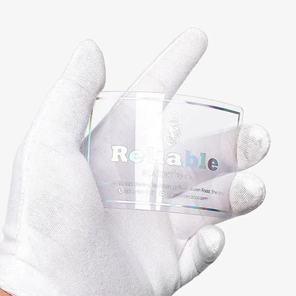 Customized Transparent Frosted PVC Plastic Business Card Unique Hologram UV Print LOGO NFC/ID/VIP Loyalty Card