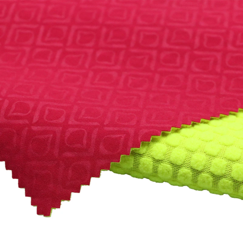 Factory Custom Embossed Four Sided Elastic Fabric Jacquest Plaid Polar Fleece Soft Shell Jacket Tpu Film Elasticity Fabric