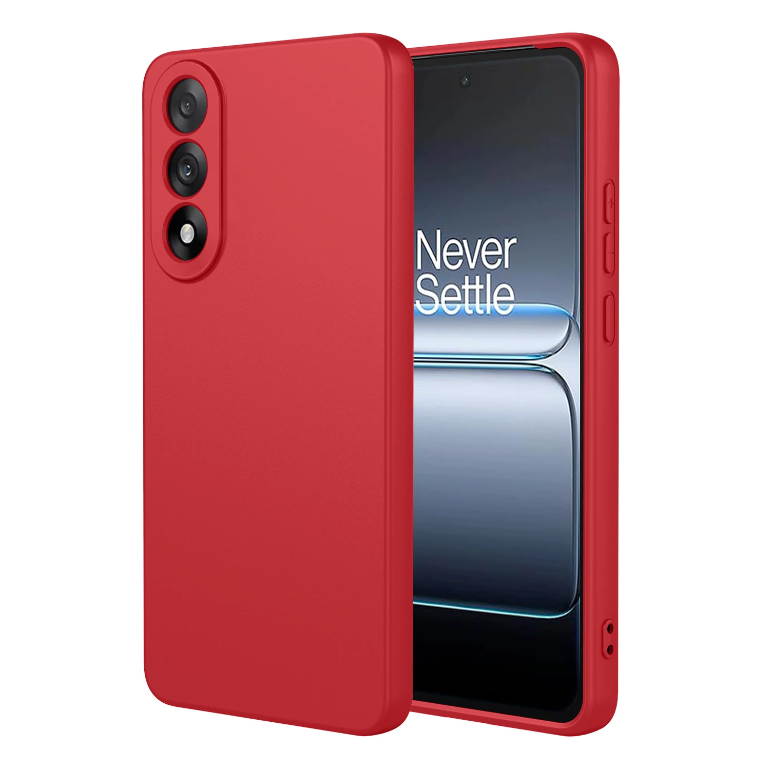 BRAND SET Cover Per OnePlus Nord 5G - Custodia Morbida In Silicone Rosso + Vetro Temperato Ultrasottile, Protezione Antiurto - 2