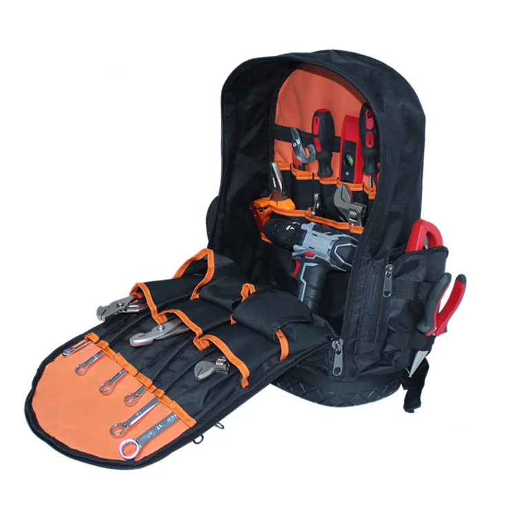 Latest Design Multi-Purpose Function Durable Hard Base Custom Heavy Duty Electricians Tool Bag Backpack