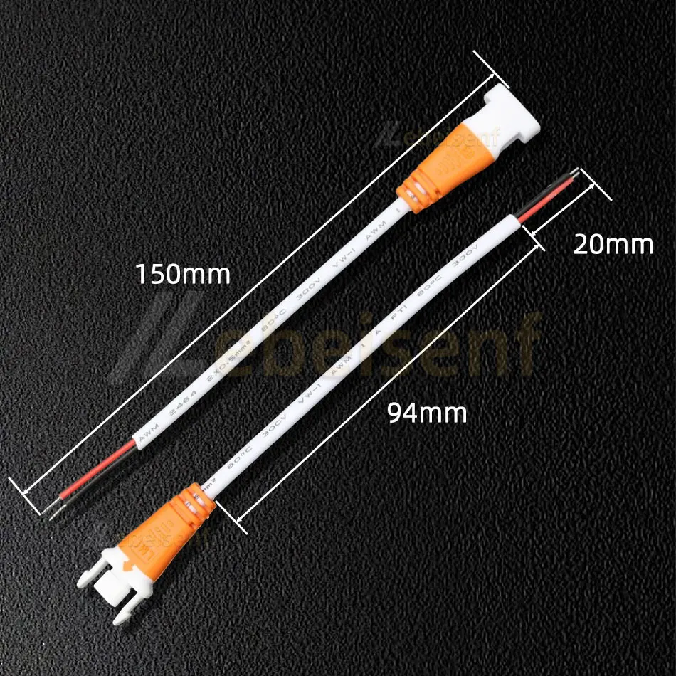 LED Power Connectors with Lock Buckle 15cm Length Cable Male Female Jack 2-Pin Plug Pitch 3mm for Driver LED Strip Lights
