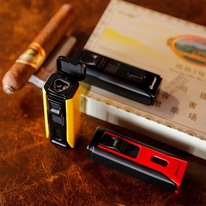 Уникальные многоразовые газовые зажигалки Guevara 2 в 1 для сигарет бутановые сигар
