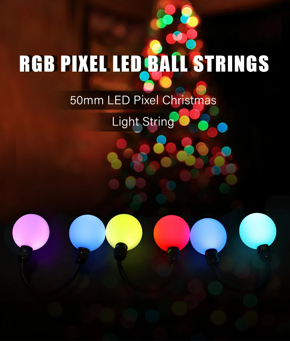 50mm Ucs1903 Ws2801 Matrix Addressable Led Ball Light Pixel Led Magic