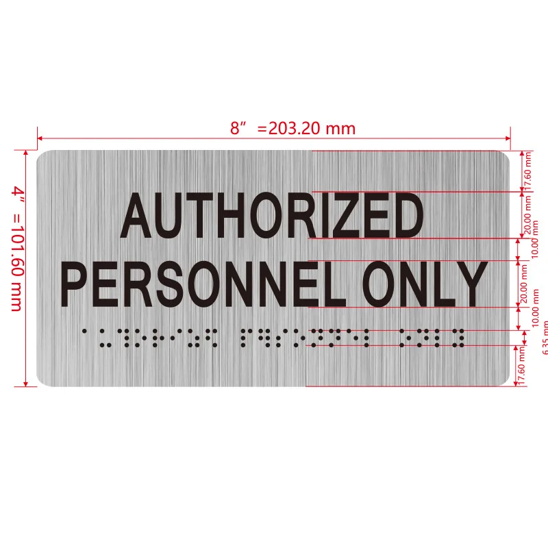 Modern Touch Braille Stainless Steel Metal Building Door Sign With House Number Plate for Hotel and Office Use Foreign Trade