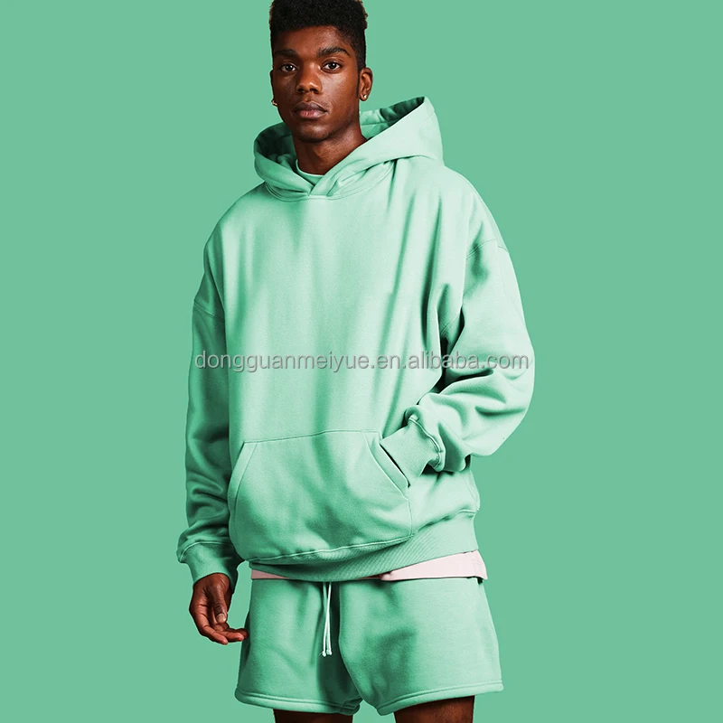Custom Logo Mens Hoodie And Shorts Set 