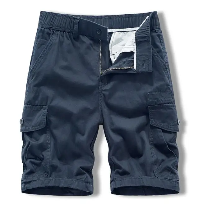 Men's Cargo Shorts Solid Color Casual Short Pants Men Streetwear Loose Summer Cargo Shorts