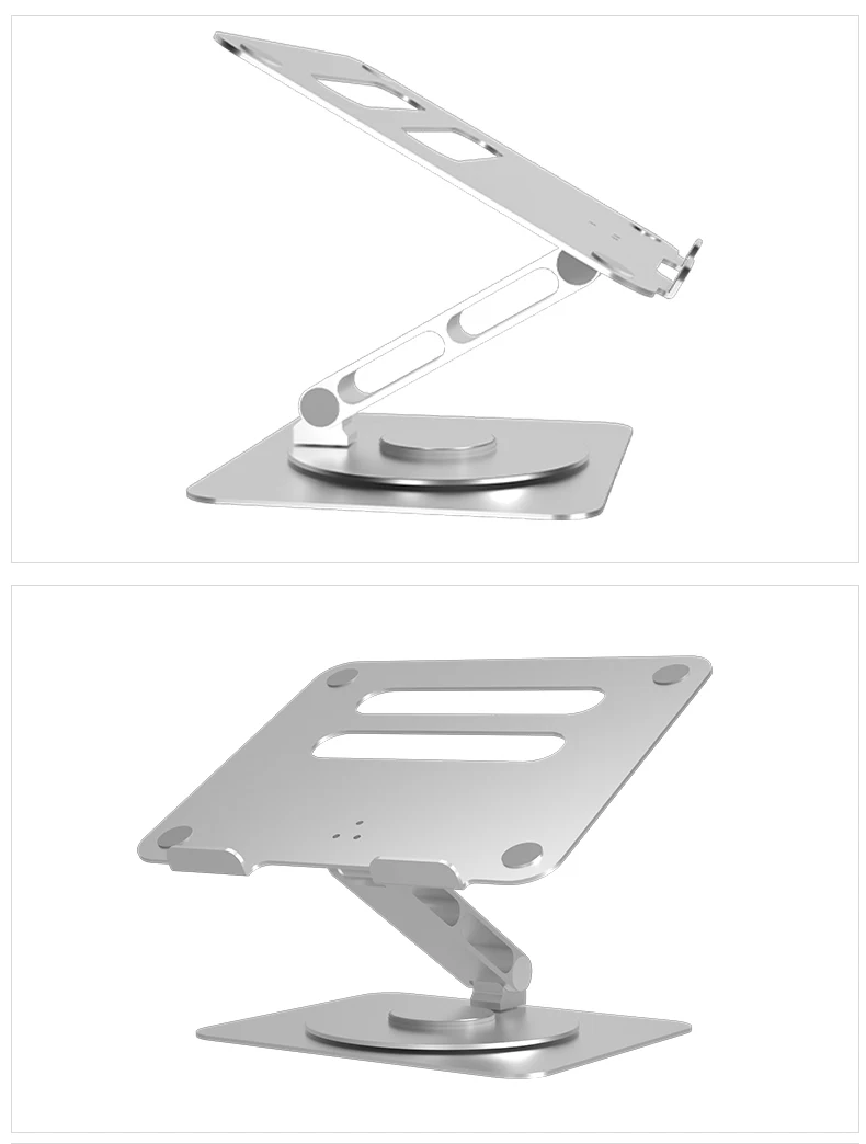 Aluminum Alloy Adjustable Height Desktop Stand 360 Degree Rotation Laptop Stand Cooling Pad For