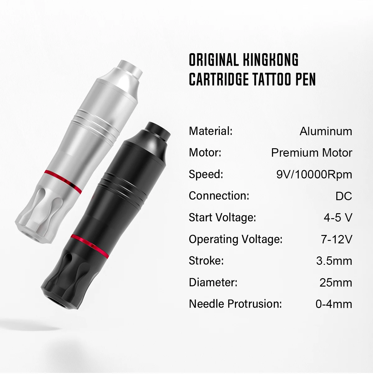 Tattoo Kit Rotary Motor Machine Professional Tattoo Machine with Cord and Cartridges Tattoo Set