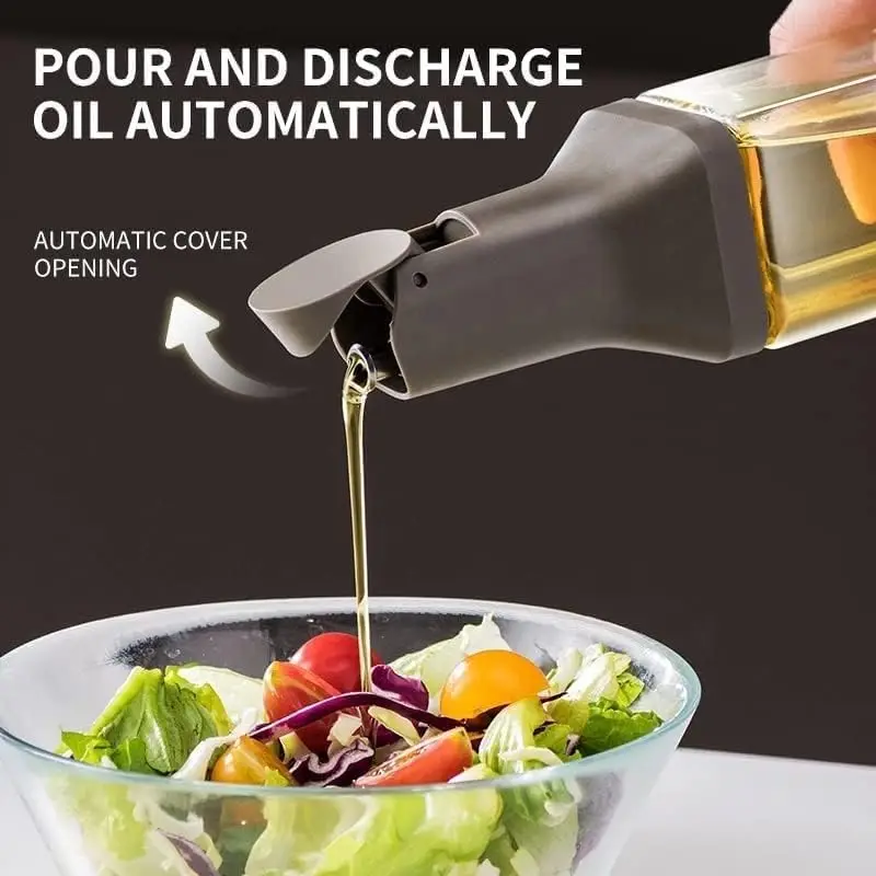 product thickened glass no drip kitchen oil dispenser container oil vinegar bottle with automatic opening cover for salad  cooking-32