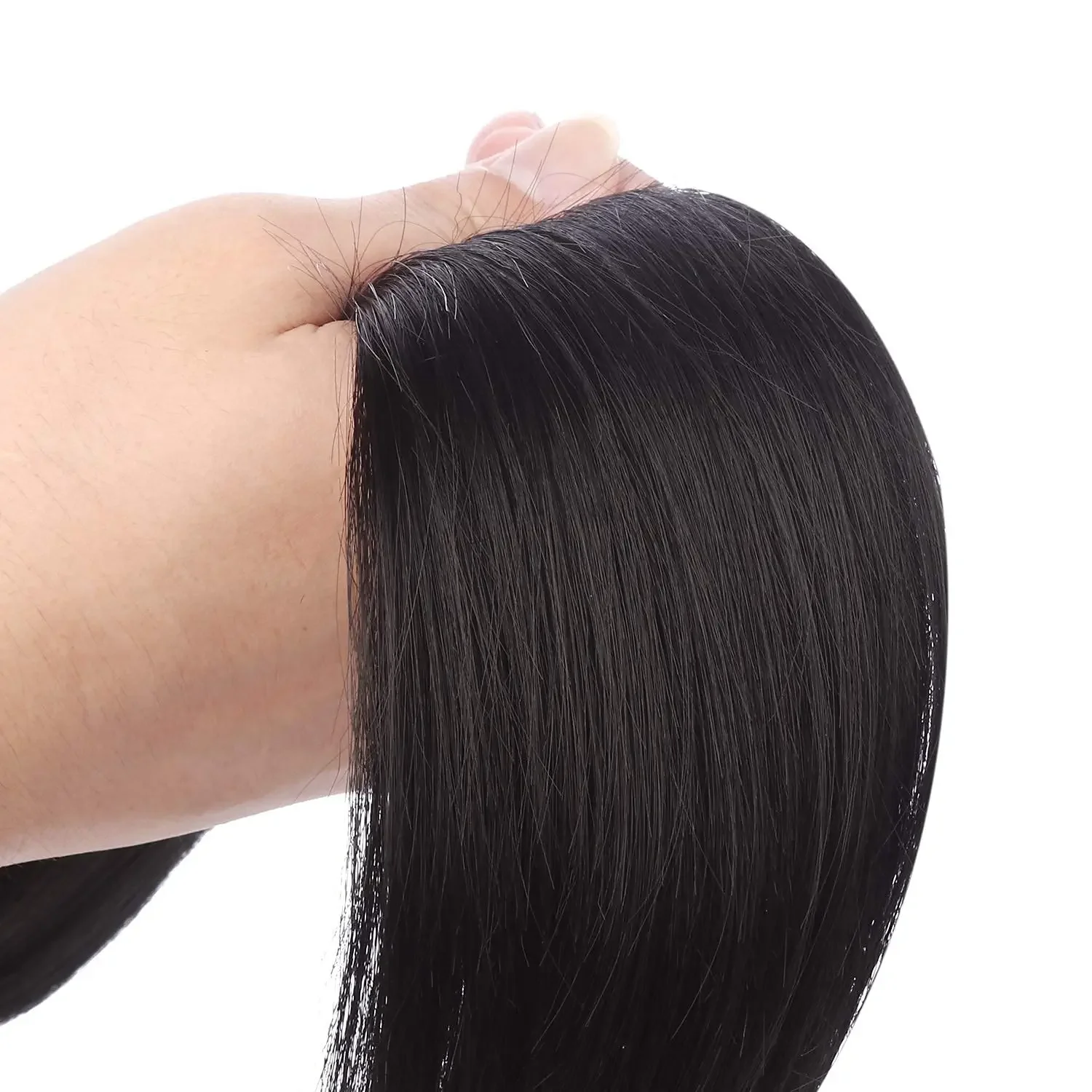 Human Hair Ponytail Extension Long Straight Drawstring Hair Piece_voghion.com
