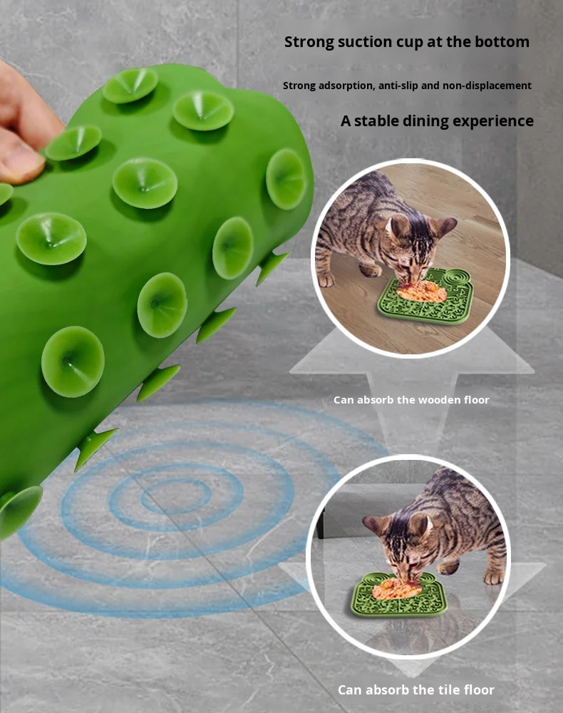 Silicone Pet Pad with Suction Cup Slow Food Training Plate for Anti-Choking & Overflow Prevention Dog & Cat Feeding Bowl manufacture