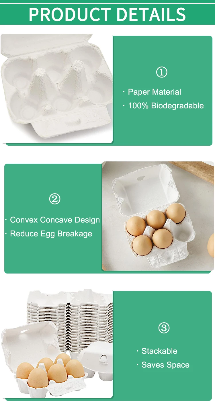 Customized Environmentfriendly Egg Tray Carton With Cover Pulp