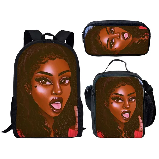 afro lady backpack