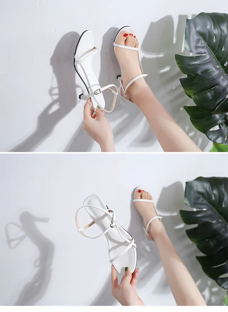 Ladies Shoes And Sandals Wholesale Heeled Sandals Buckle Strap Ladies