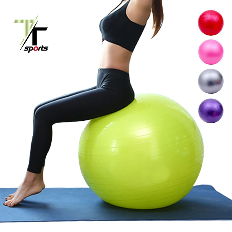 Custom Sized Gym Fitness Balance Exercise Ball Pvc Yoga Ball With Quick Pump