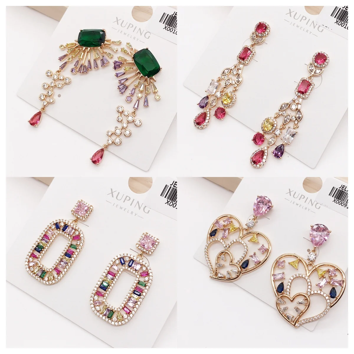 Boucles D’oreilles Créoles Femme – Plaqué Or 18K, Zirconiums Ronds – Bijou Cadeau élégant - 9