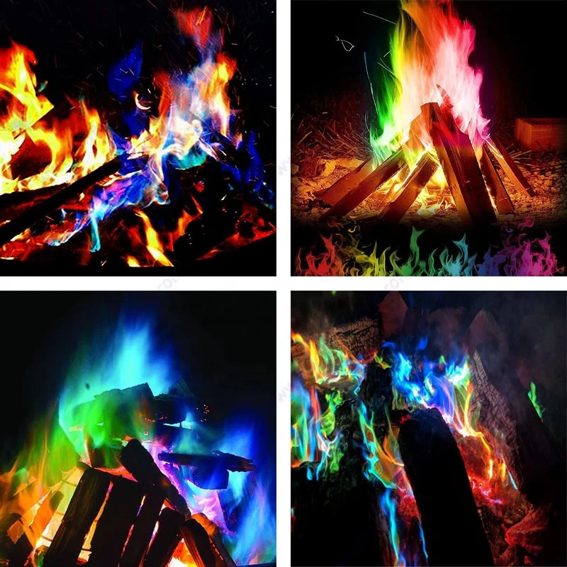 Magic Powder Colorful Flames Tricks Color Camping Magical Pack Camp Colour Changing Coloured Mystical Fire Flame Colorant