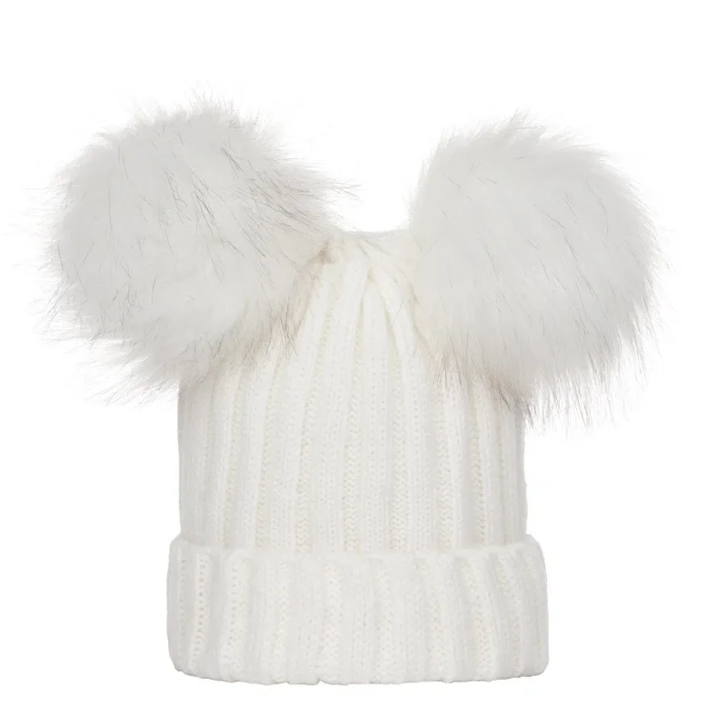 Drop Shipping 0-24 Months Newborn Infant Baby Pom Pom Hats Fur Ball Knit  Hat Knitted Baby Double Fur Ball Hat - Buy Drop Shipping 0-24 Months  Newborn Infant Baby Pom Pom Hats