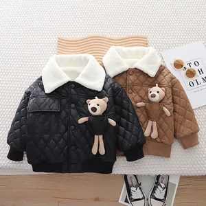 Customized Girls Velvet Coat Children's Winter Thicke Warm Jacket 2-7 Year Old Baby Boys Winter Outwear Clothes for Kids