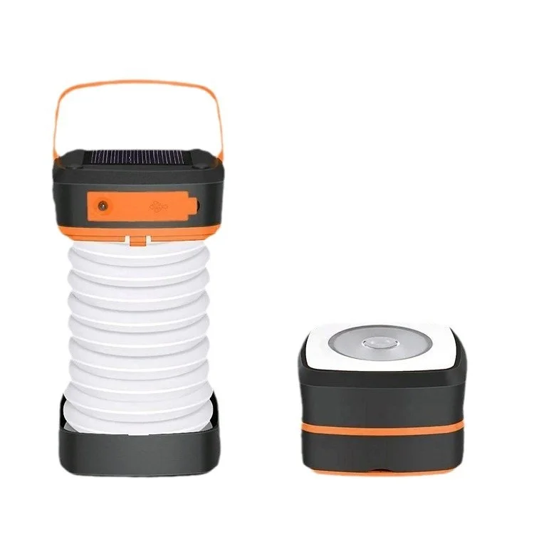 Solar LED Camping Lantern Foldable USB Rechargeable ABS Tent Light Portable Hanging Lamp for Outdoor Emergency OEM - view 1