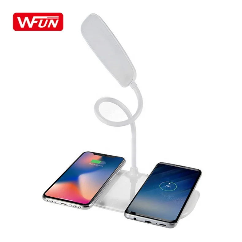 Fashionable Wireless Charger Led Table Desk Lamp with USB Port for Phone Charging/Bed Room Night Reading