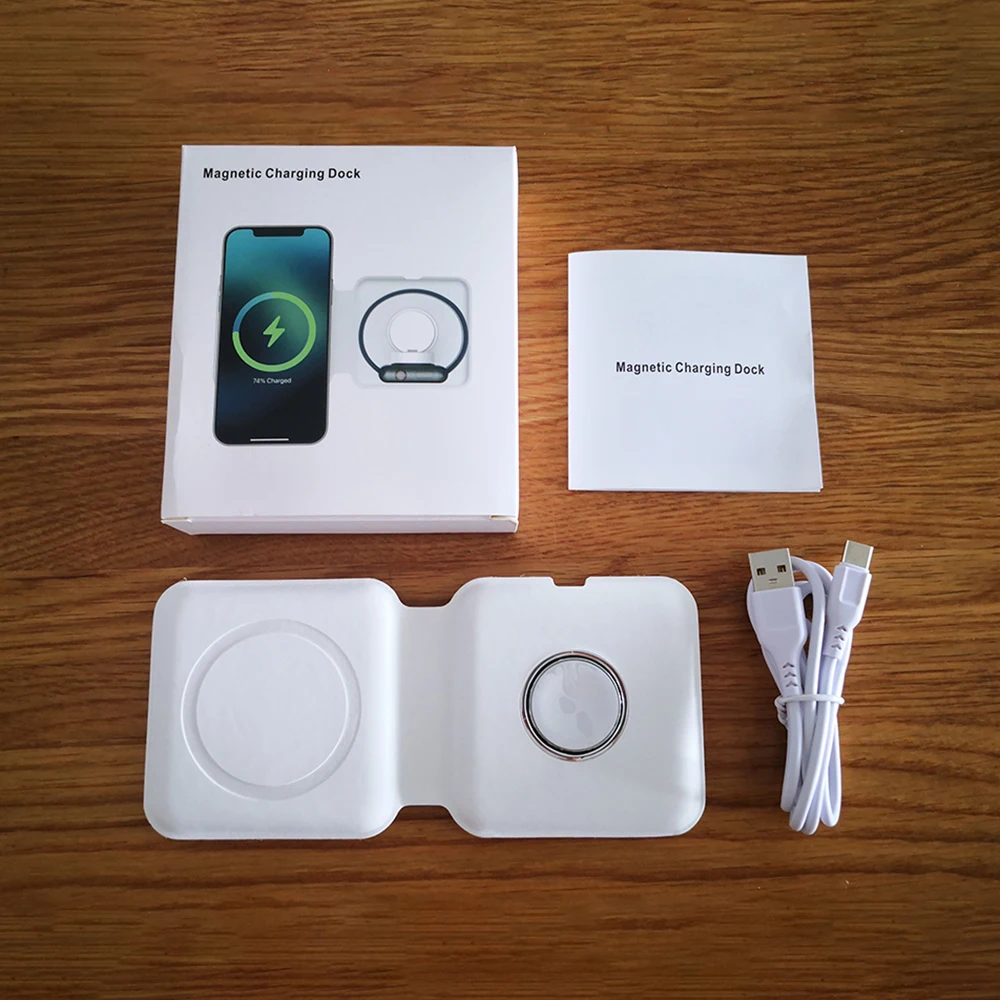 For iPhone 11 12 13 Pro Max Mini Magnetic Qi Wireless Charger For Apple Watch 6 SE 5 4 3 2 For Airpods Pro 3 2 Wireless Charger
