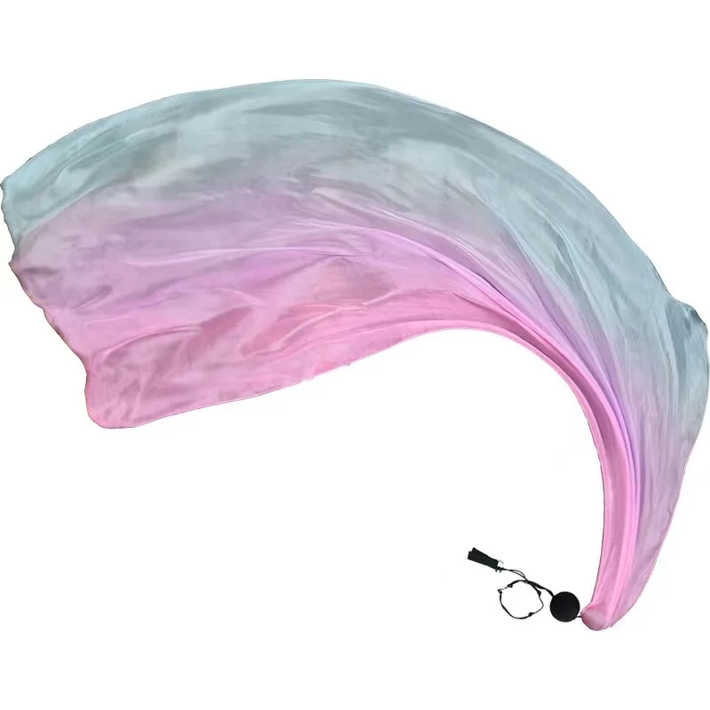 Real Silk Colorful Belly Dance Poi Girls Performance Wear Poi Veil Throw Balls with Veil Dancing Costume Props Belly wings