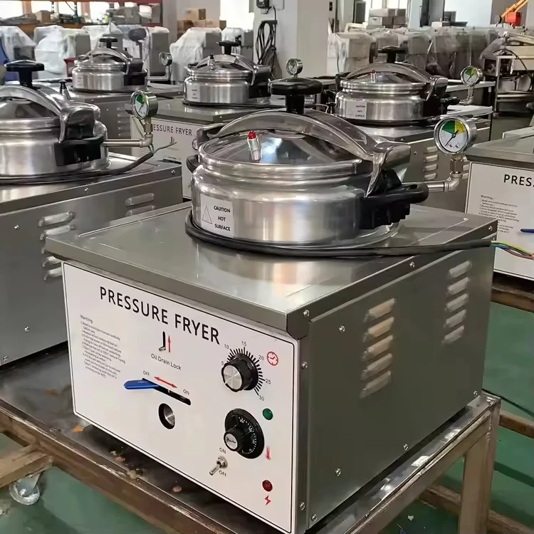業務用大型電気フライヤー、簡単操作、16Lステンレス製、卓上型、鶏肉