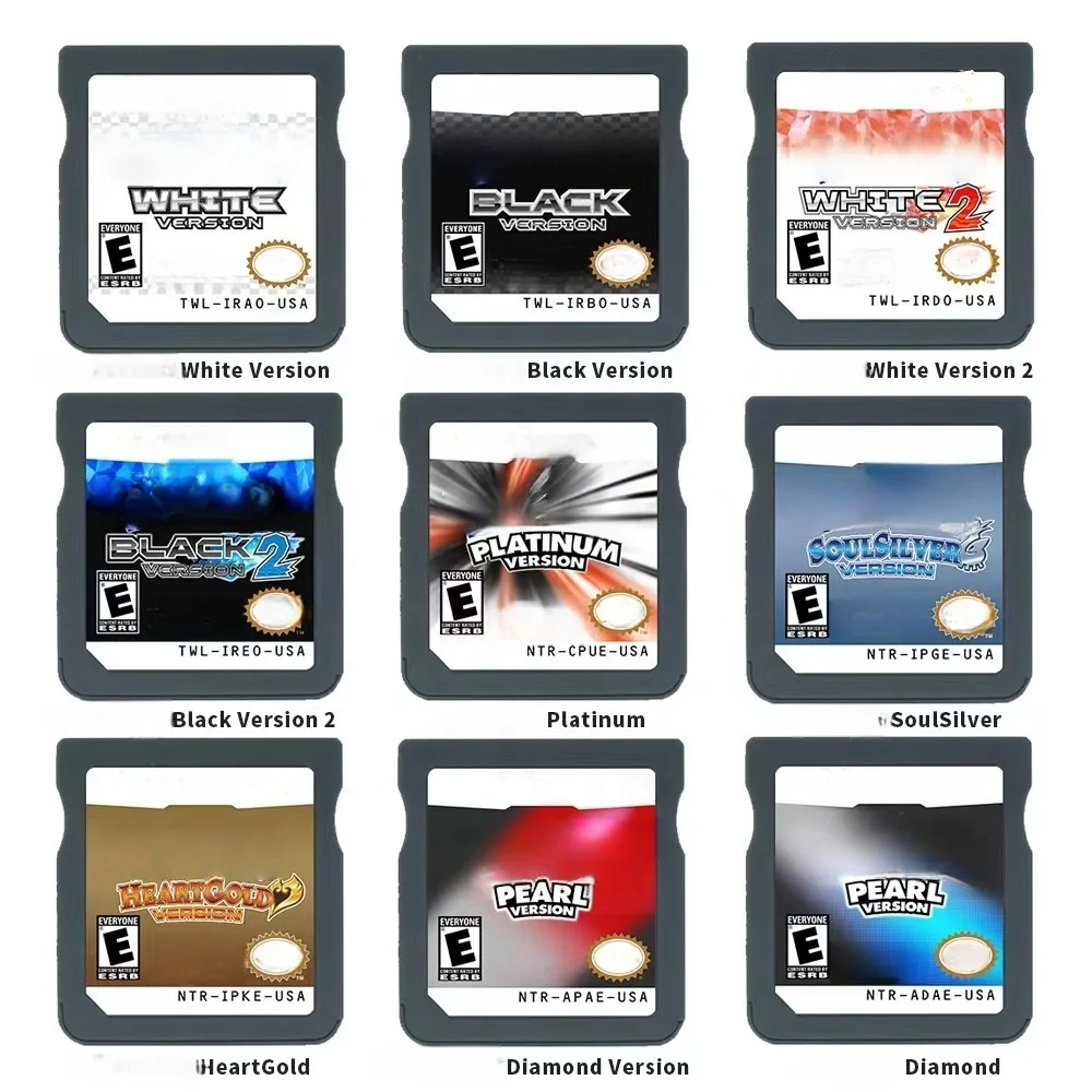 Retro for Black & White 1 & 2 Video Game Cartridges Box USA Version Game Accessories for Nintendo DS Video Game Consoles