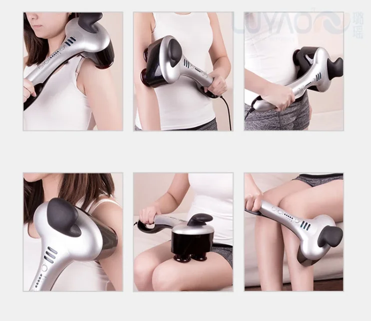 Dual Heads Heated Blood Circulation Machine Handheld Percussion Body Massager Hammer