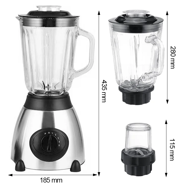 2 in 1 Blender Juicer Y66 5 Speed with Stainless Steel Jar Electric Food Mixer Blender