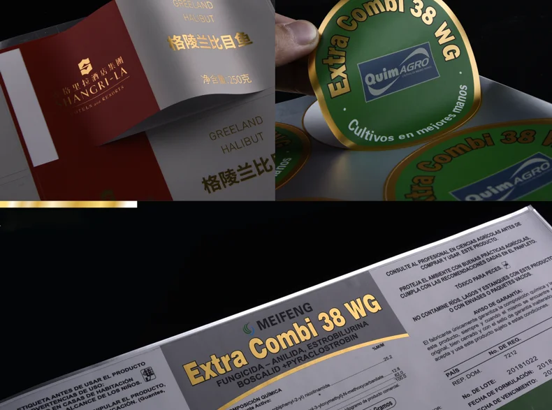 Gold Foil Labels Waterproof Custom Roll Logo Luxury Packaging Bottle