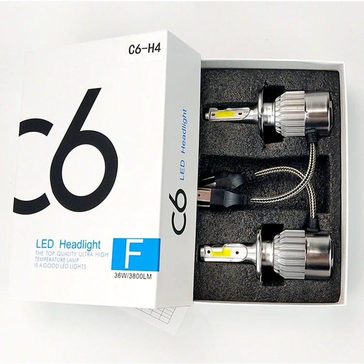 Car Auto Light C6 Led Headlight H1 H3 H7 H4 H11 9005 9006 Led Headlight 36w 72w Led Headlight