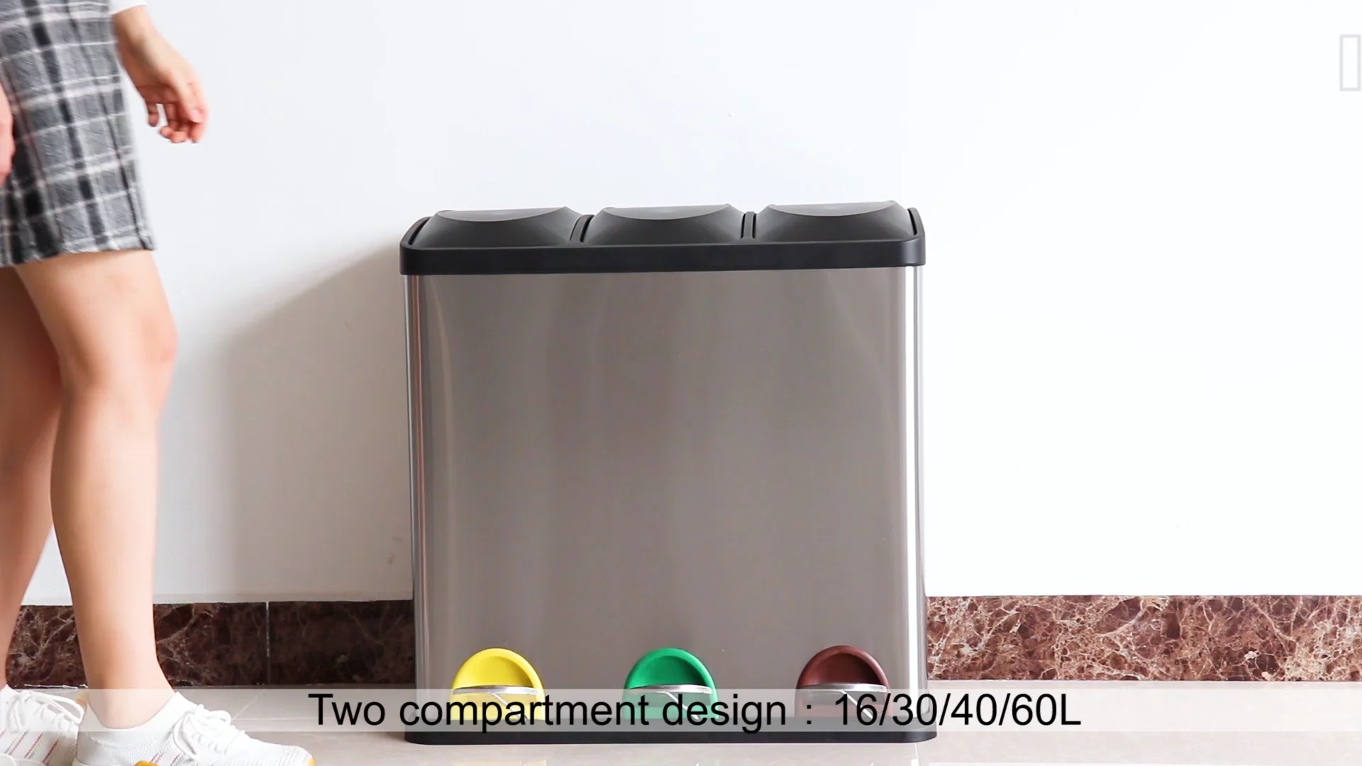 Large Capacity Recycle Trash Bins Recycling Garbage Bins Outdoor