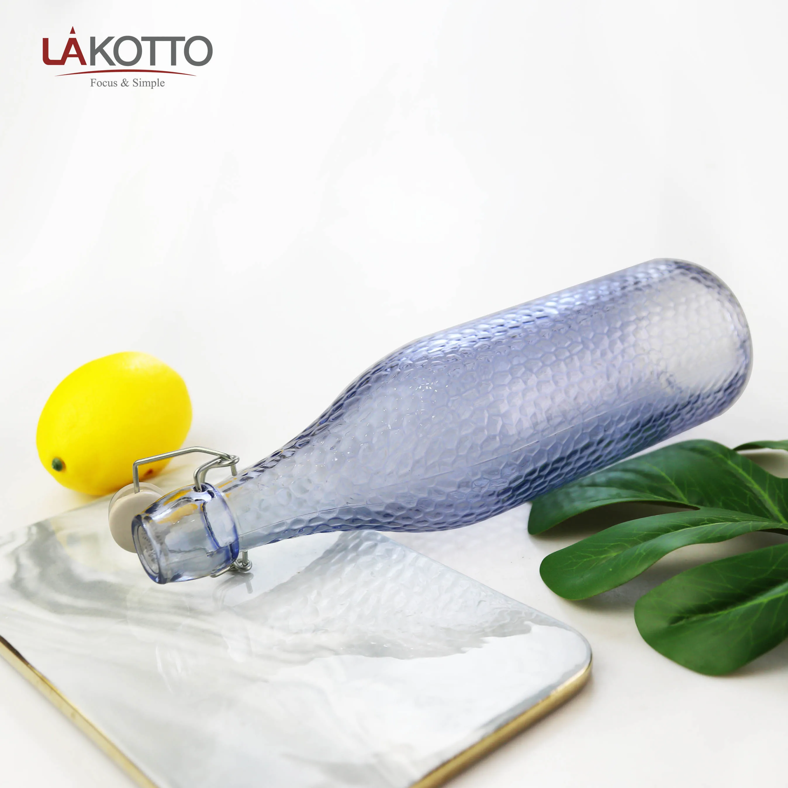 Blue Colored Custom Bottles Glass Wine Glass Bottle With Lid With Swing Top With Fliptop Buy