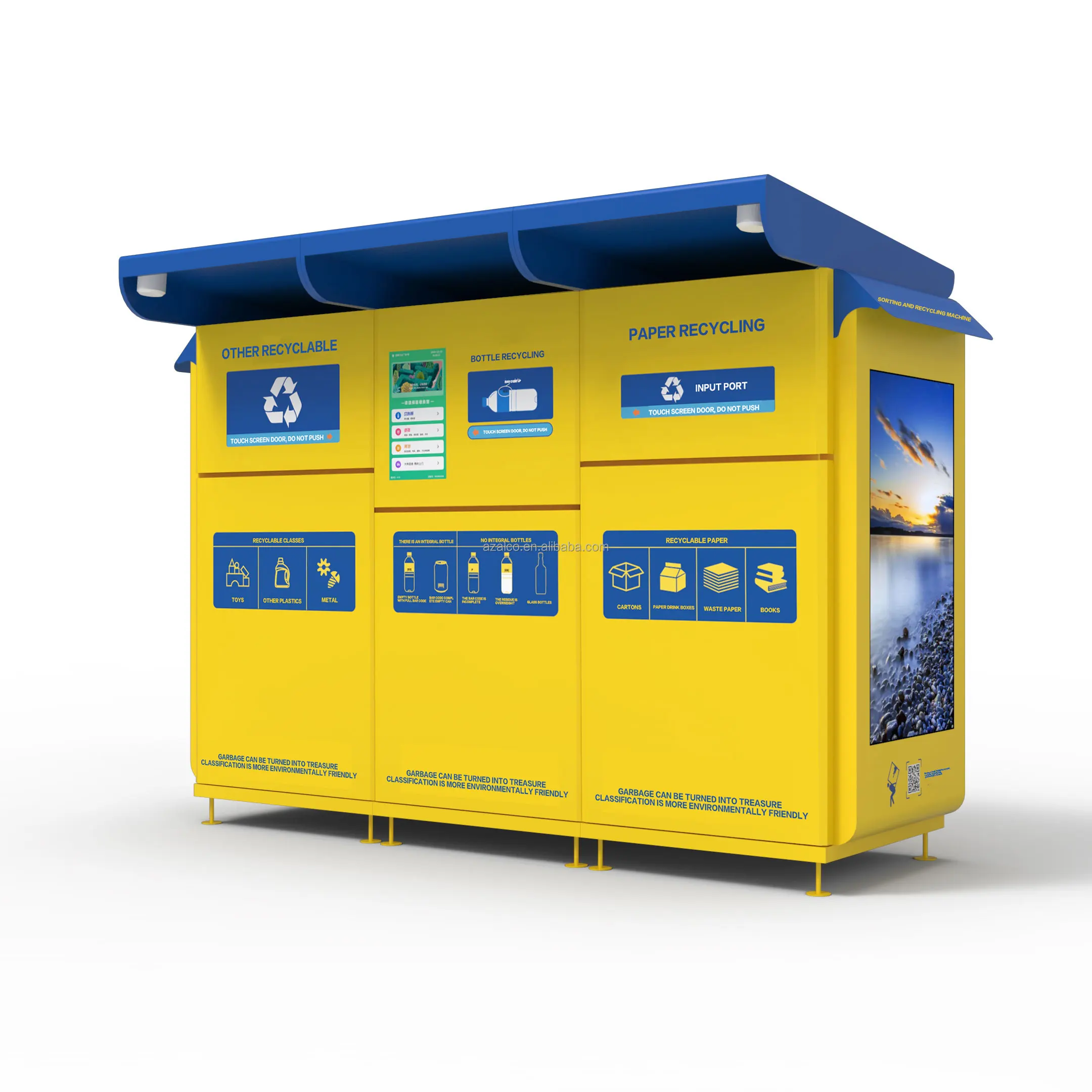 Big Smart Reverse Vending Machine For Recycling Glass Bottle Plastic ...