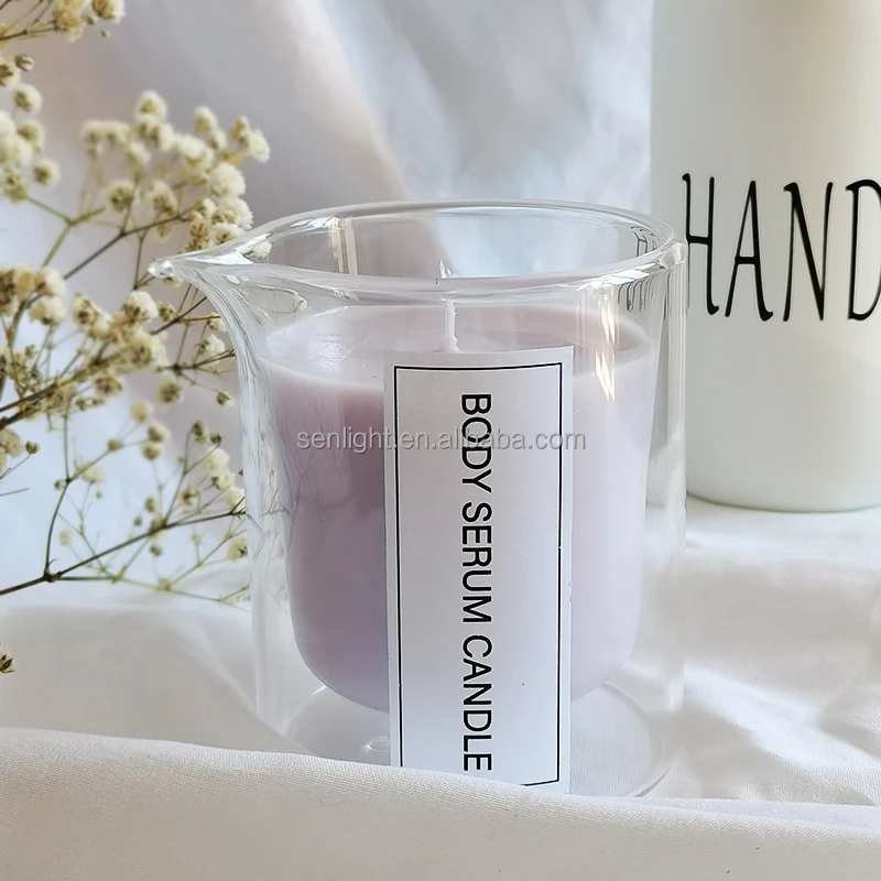 4 Oz 7oz Double Wall Glass Heat Resistant Body Serum Message Candle Jar
