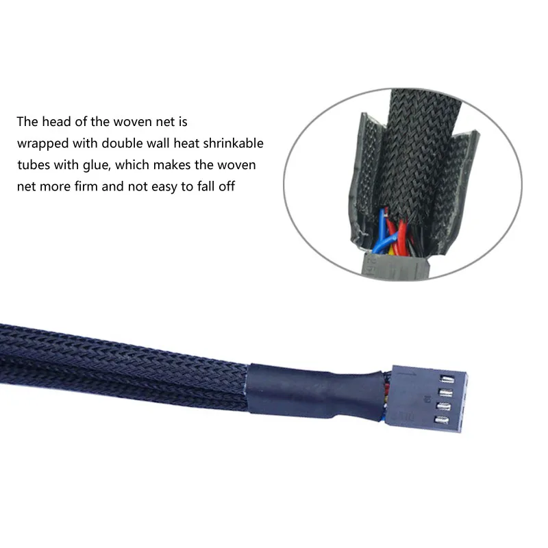 Computer Fan Line One To Three 4pin Extension Line Pwm Temperature