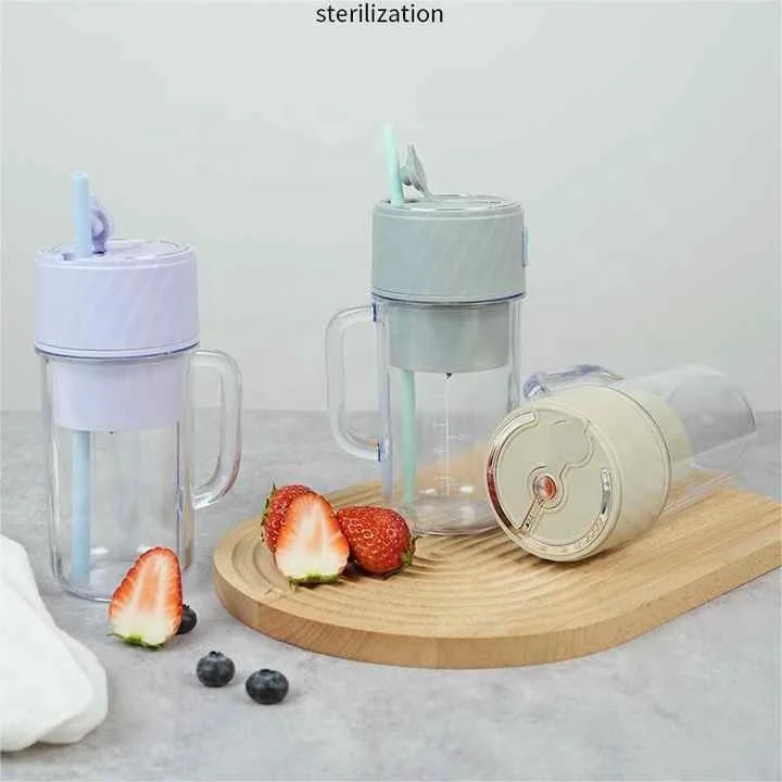 Simple and Durable Juice Cup Travel Camping Portable Electric Small Fruit Juice Extractor Multifunctional Juice Cup with Straw 7