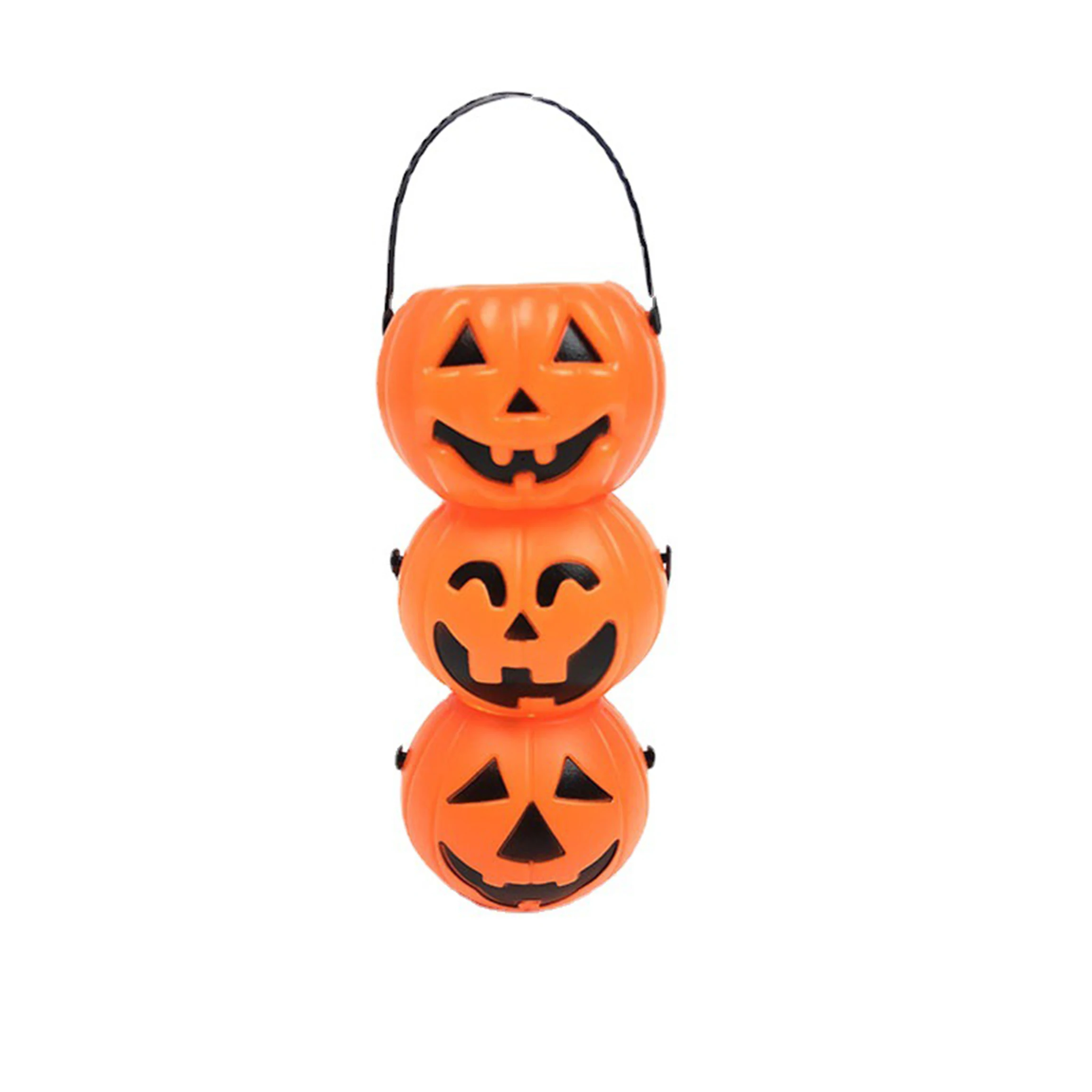 Stocked Wholesale Custom Mini Hangable Kids Orange Plastic Halloween Gifts Pumpkin Buckets For