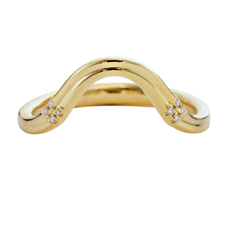 best sell 18k gold plated golden lasso wedding band with diamond